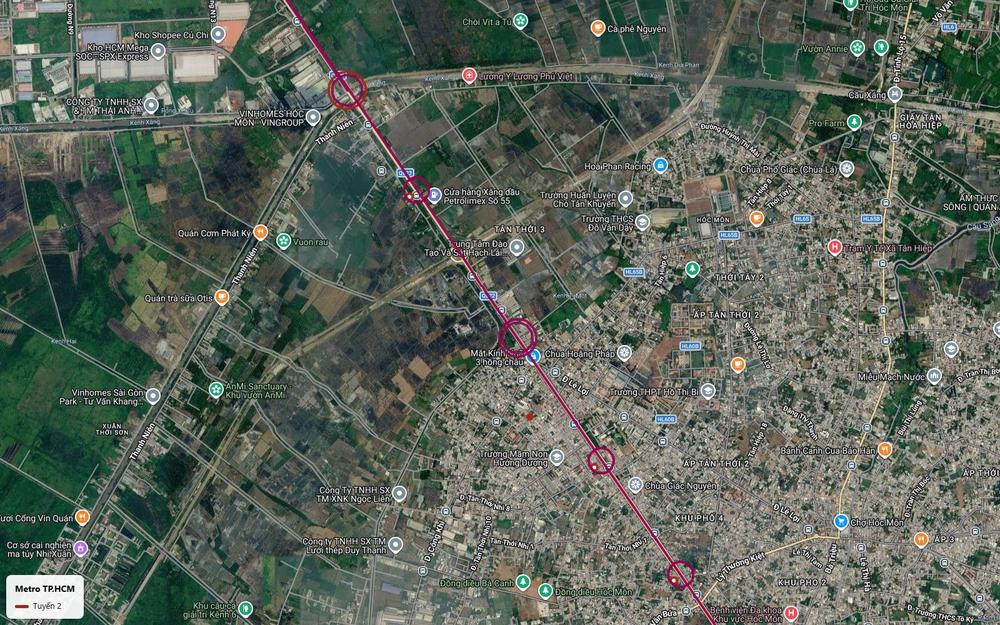 Tuyến metro Bến Thành Tham Lương nối dài đoạn Quốc lộ 22 đi qua chùa Hoằng Pháp và vùng thị trấn Hóc Môn