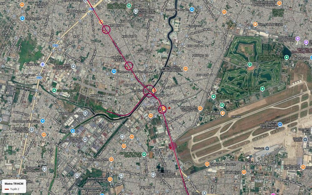 Metro Bến Thành Tham Lương thuộc tuyến metro số 2 đoạn Trường Chinh với depot cạnh kênh Tham Lương và phường 15 Tân Bình