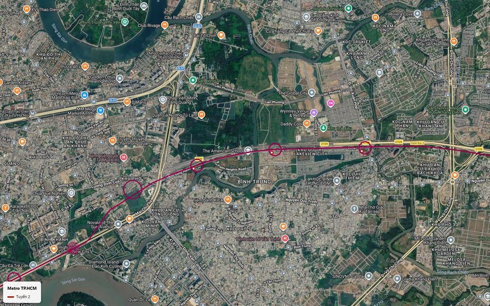 Tuyến metro số 2 TP.HCM phía đông qua Bình Trưng và Lakeview City, bám đường Song Hành cao tốc mang nhãn Vành đai 2