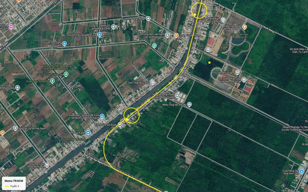 Tuyến metro số 3 TP.HCM chuyển hướng từ Vườn Thơm - Mai Bá Hương sang đường Trần Đại Nghĩa, Bình Chánh