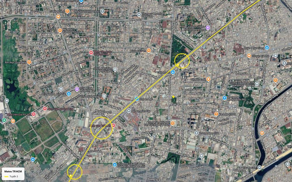 Ga Công viên Phú Lâm của tuyến metro số 3 TP.HCM trên Kinh Dương Vương, gần chợ An Lạc và AEON Mall Bình Tân