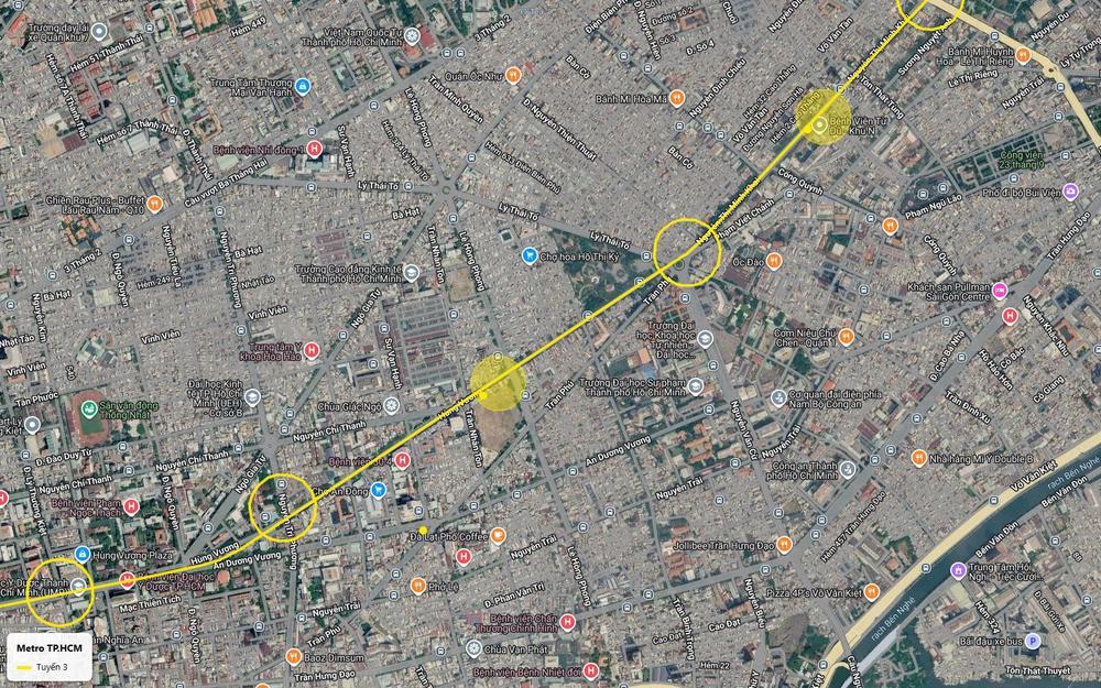 Ga ngầm khu Bệnh viện Từ Dũ trên tuyến metro số 3 TP.HCM, sau vòng xoay Lý Thái Tổ - Nguyễn Thị Minh Khai
