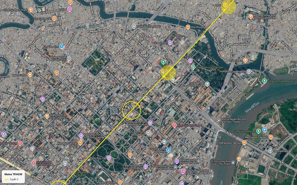 Ga ngầm tuyến metro số 3 TP.HCM gần Thảo Cầm Viên Sài Gòn trước khi vượt kênh Thị Nghè sang Bình Thạnh