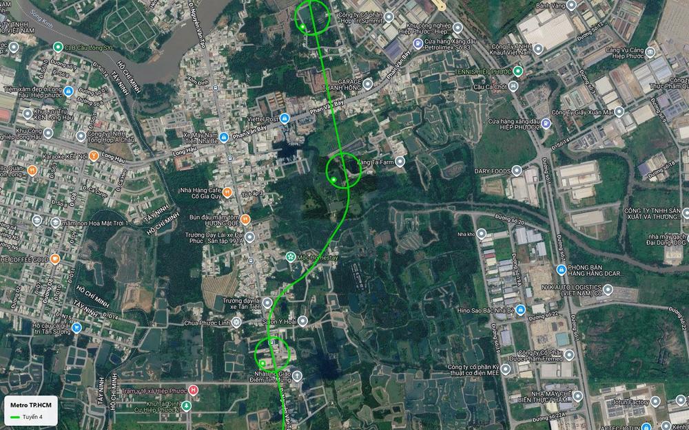 Tuyến metro số 4 TP.HCM đoạn Phan Văn Bảy Hiệp Phước gần Làng Ta Farm, giáp khu công nghiệp Long Hậu
